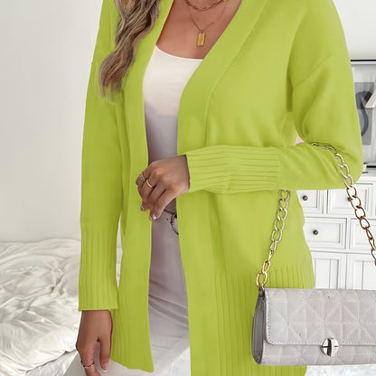 Plus Size Open Front Knit Cardigan