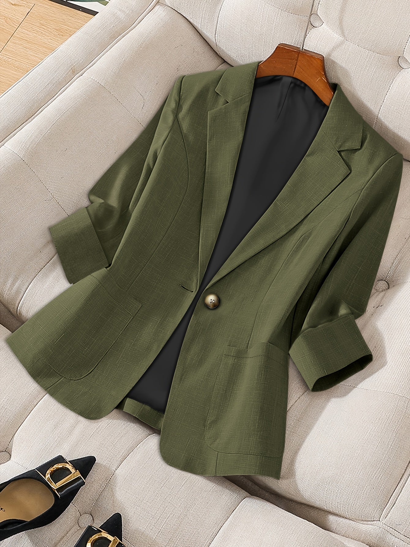 Casual Button-Front Blazer