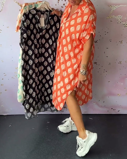 Stylish Dress with V-Neck