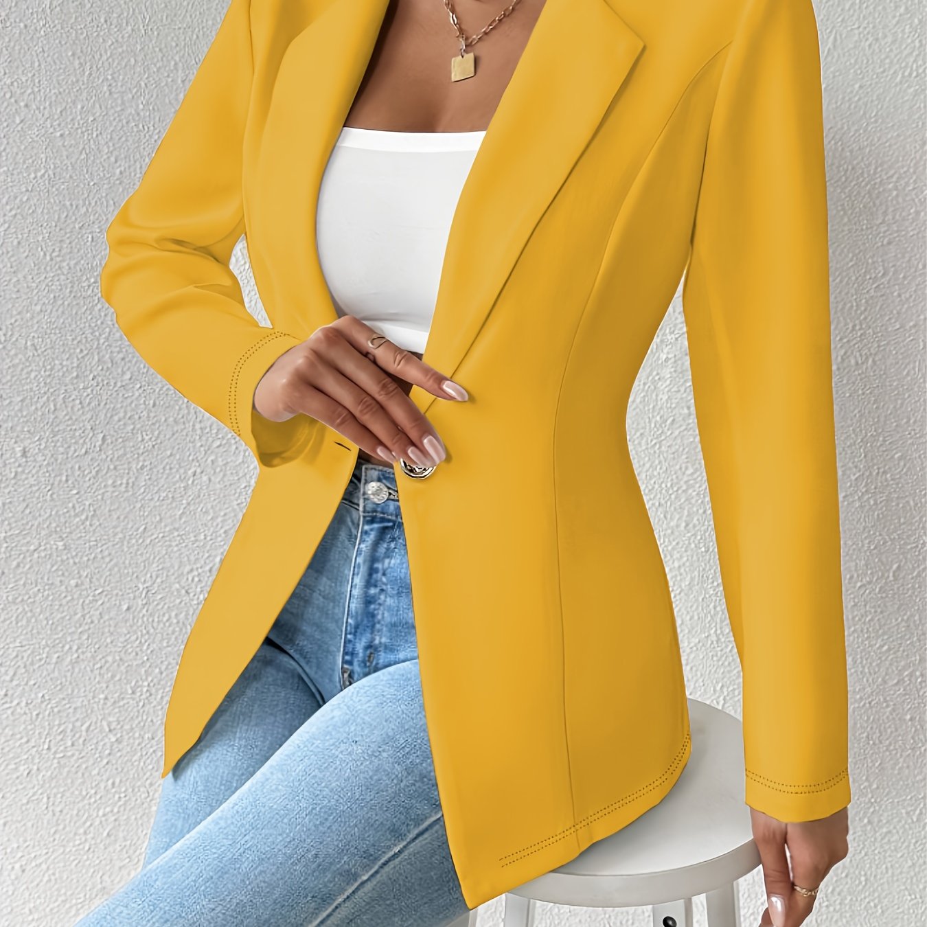 Single-Button Casual Blazer