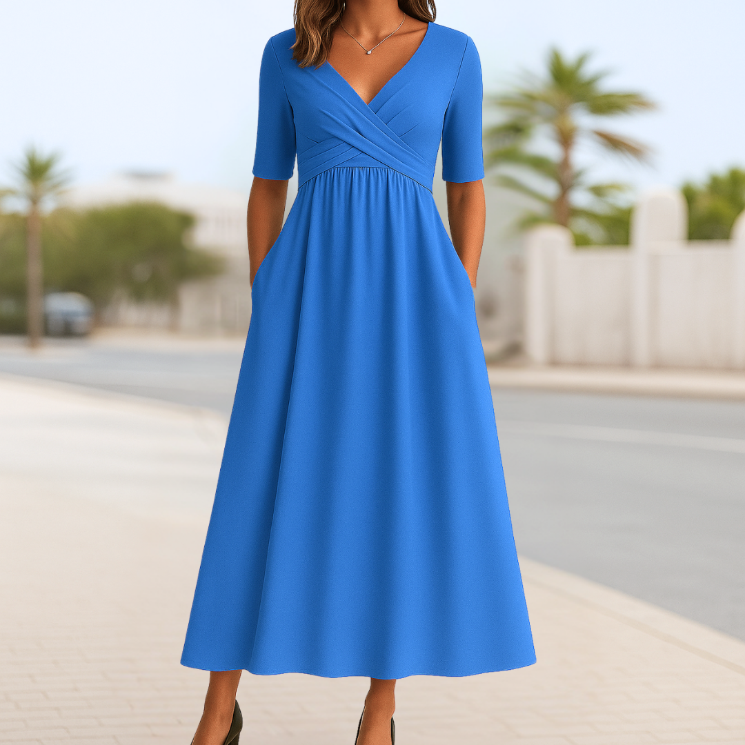 Crossed Dress with Short Sleeves