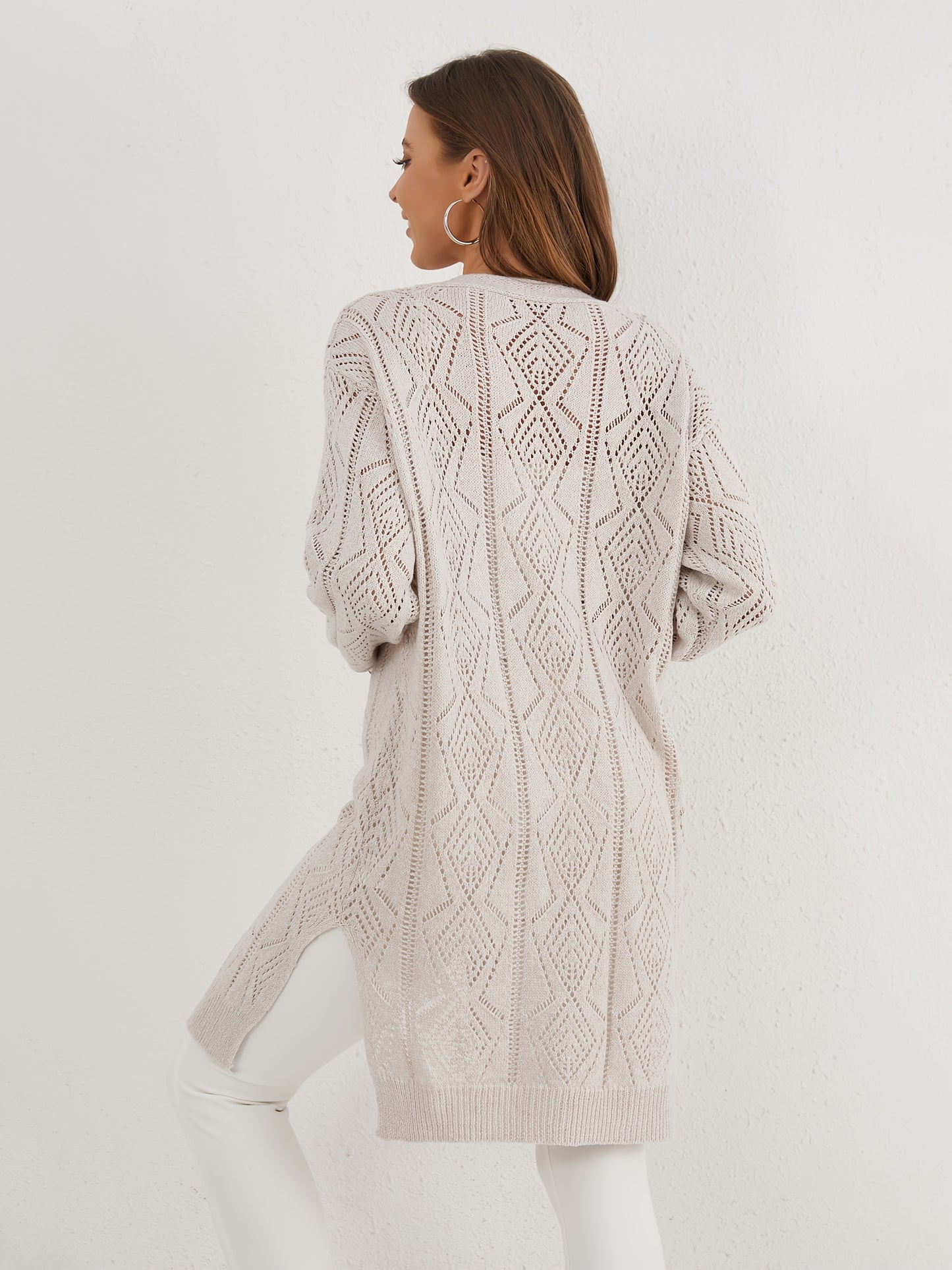 Stretchy V-Neck Knit Cardigan