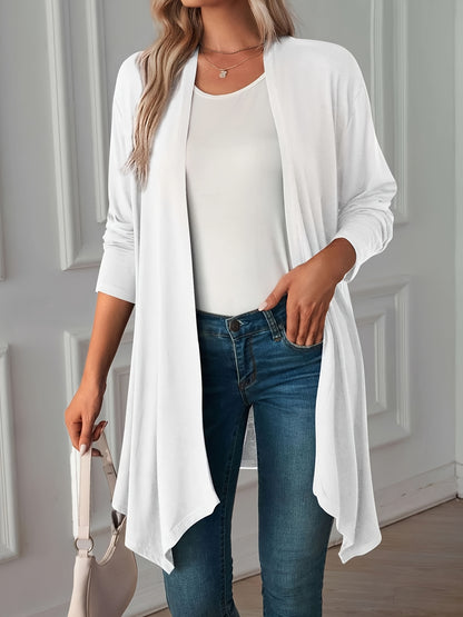 Lightweight Asymmetric Hem Cardigan