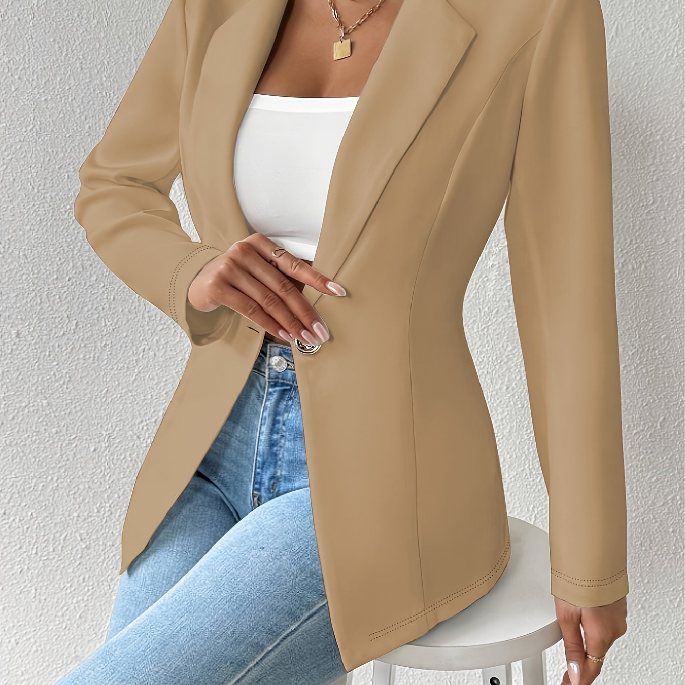Single-Button Casual Blazer