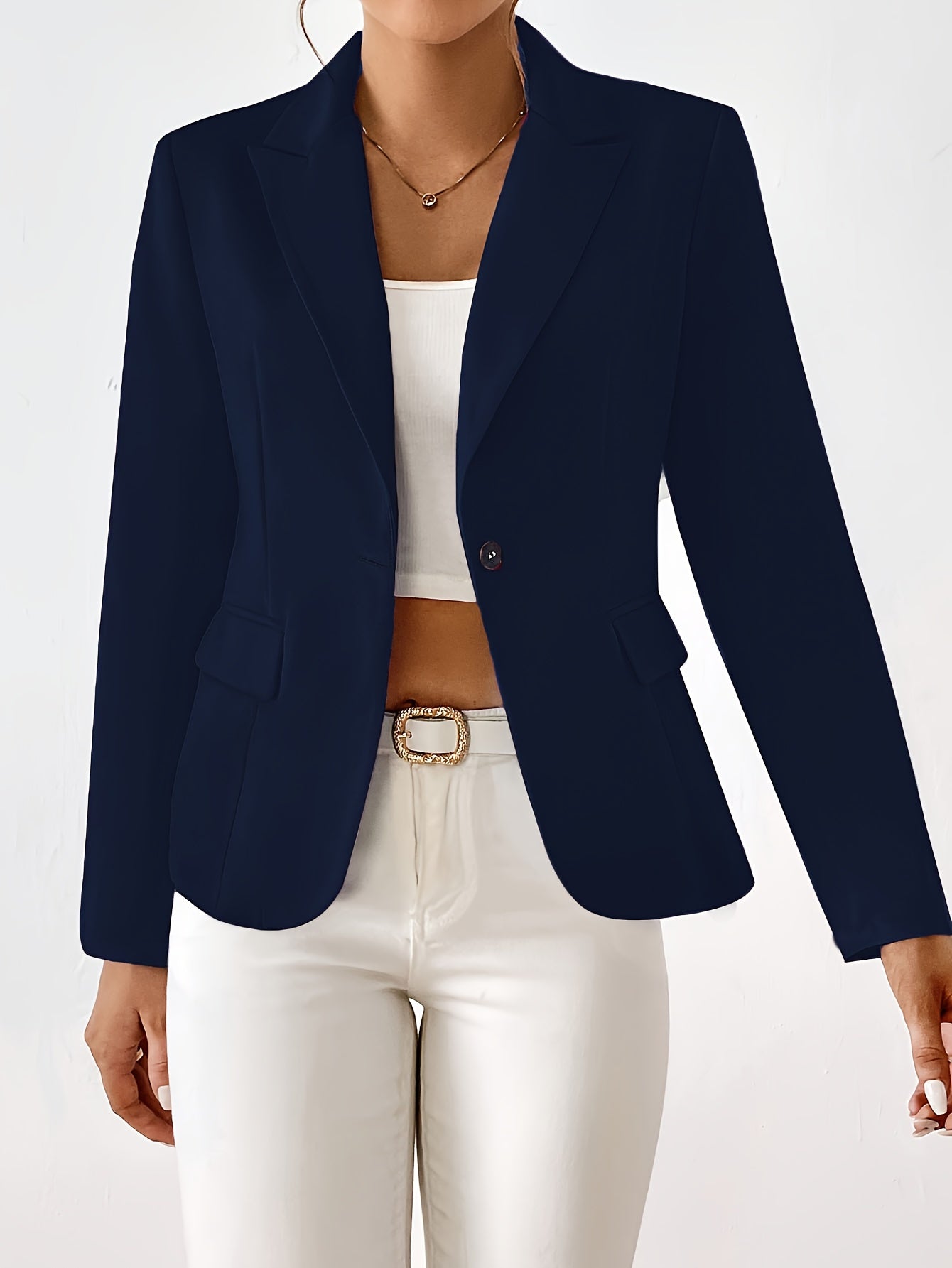 Classic Button Front Blazer