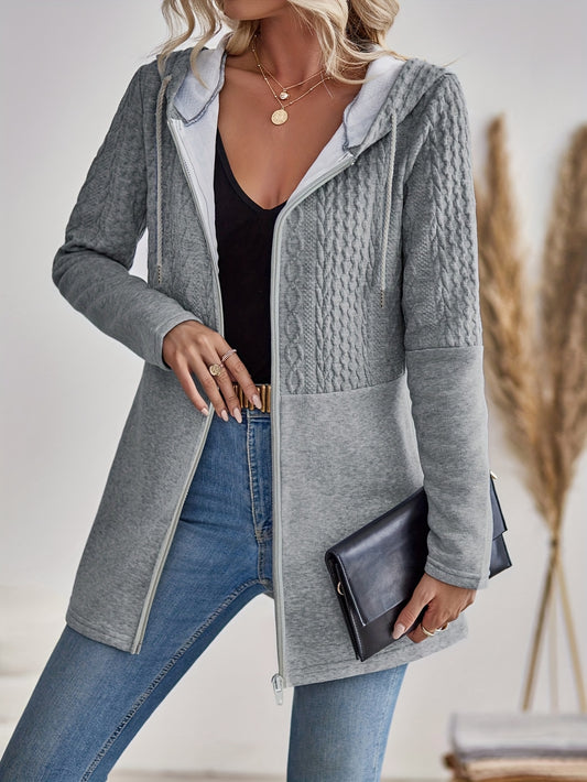 Hooded Zip-Up Cardigan