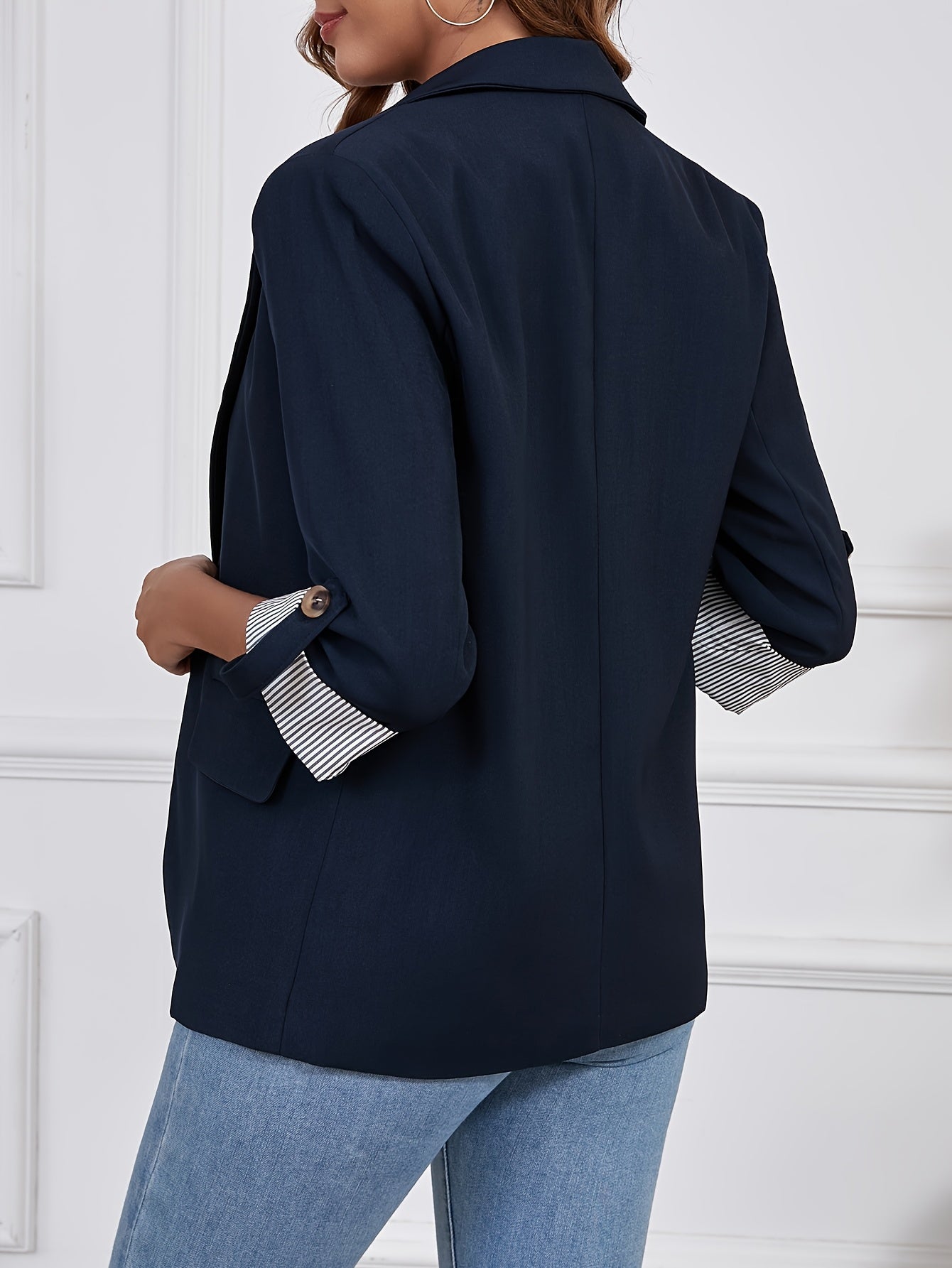 Button Front Lapel Blazer