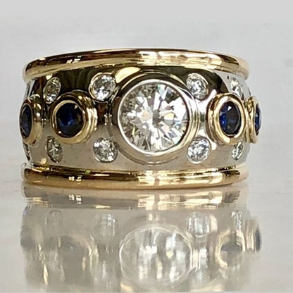 Edna – Vintage Golden Inlaid Zirconia Ring
