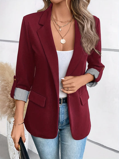 Button Front Lapel Blazer