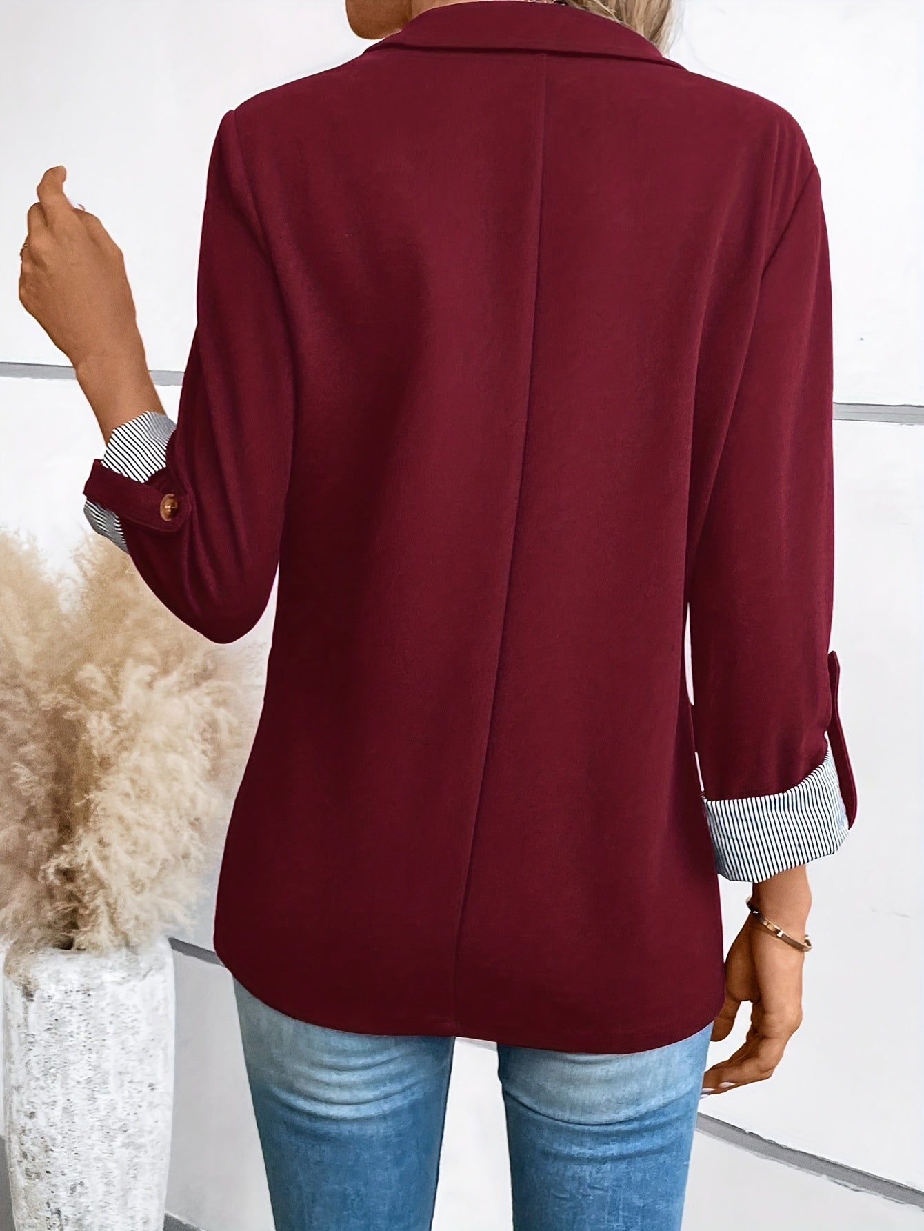 Button Front Lapel Blazer