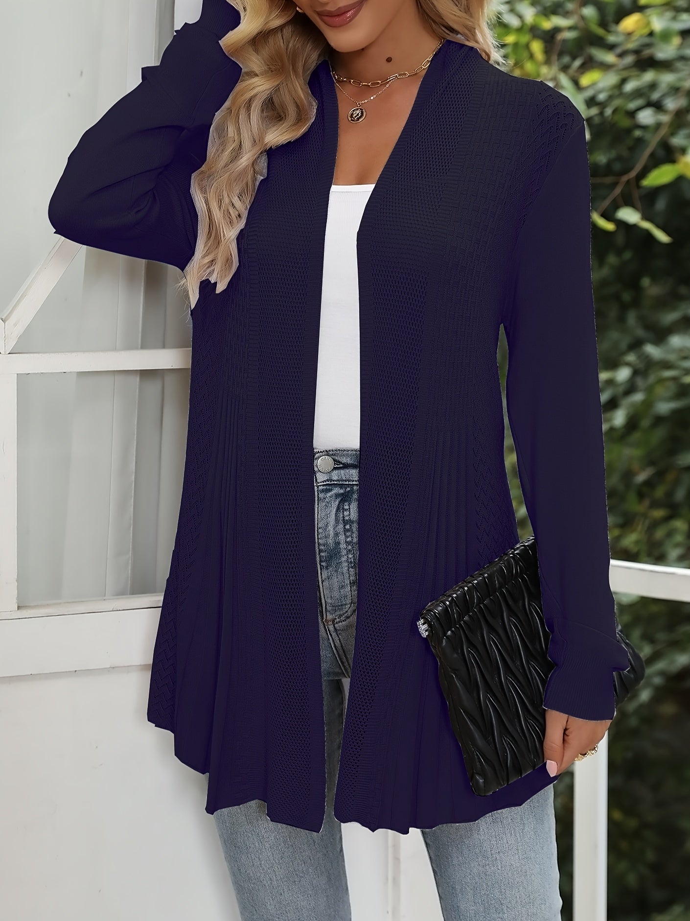 Lace Detail Long Cardigan