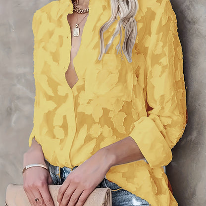 Floral Keyhole Neck Ruffle Sleeve Blouse
