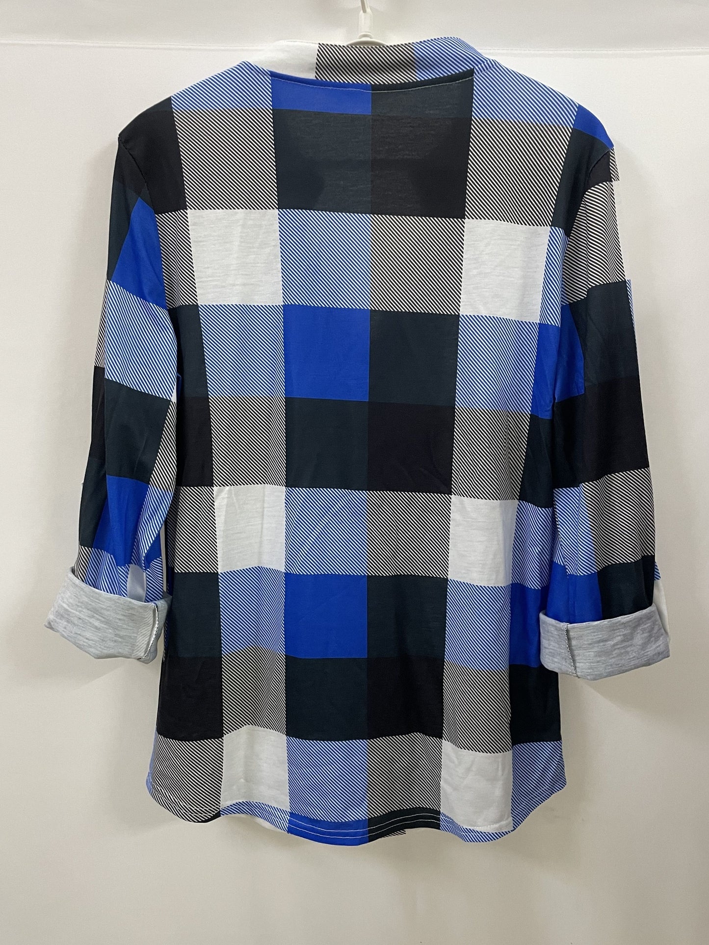 Plaid V-Neck Long Sleeve Shirt