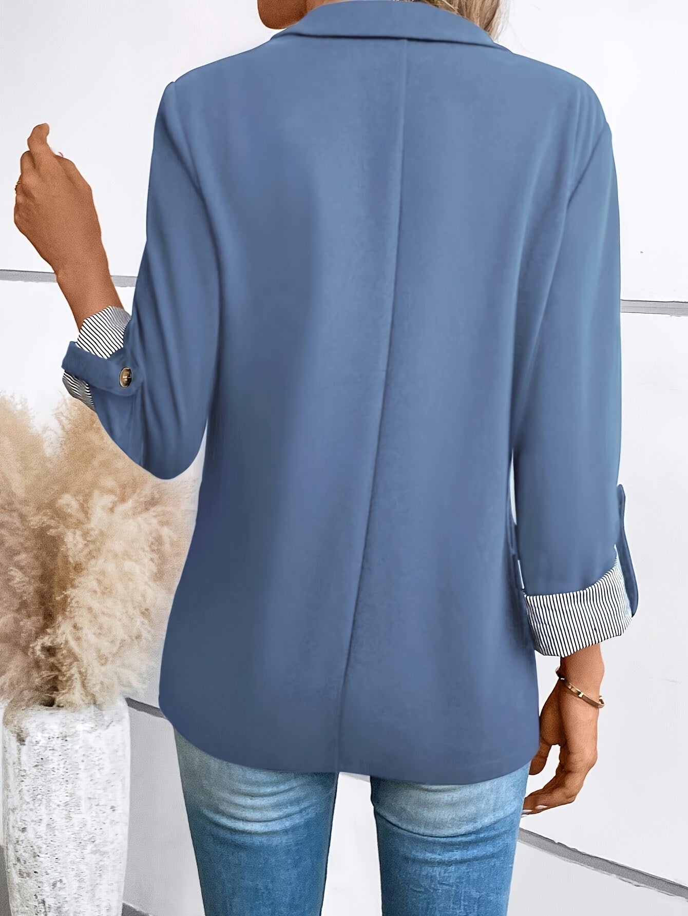 Button Front Lapel Blazer