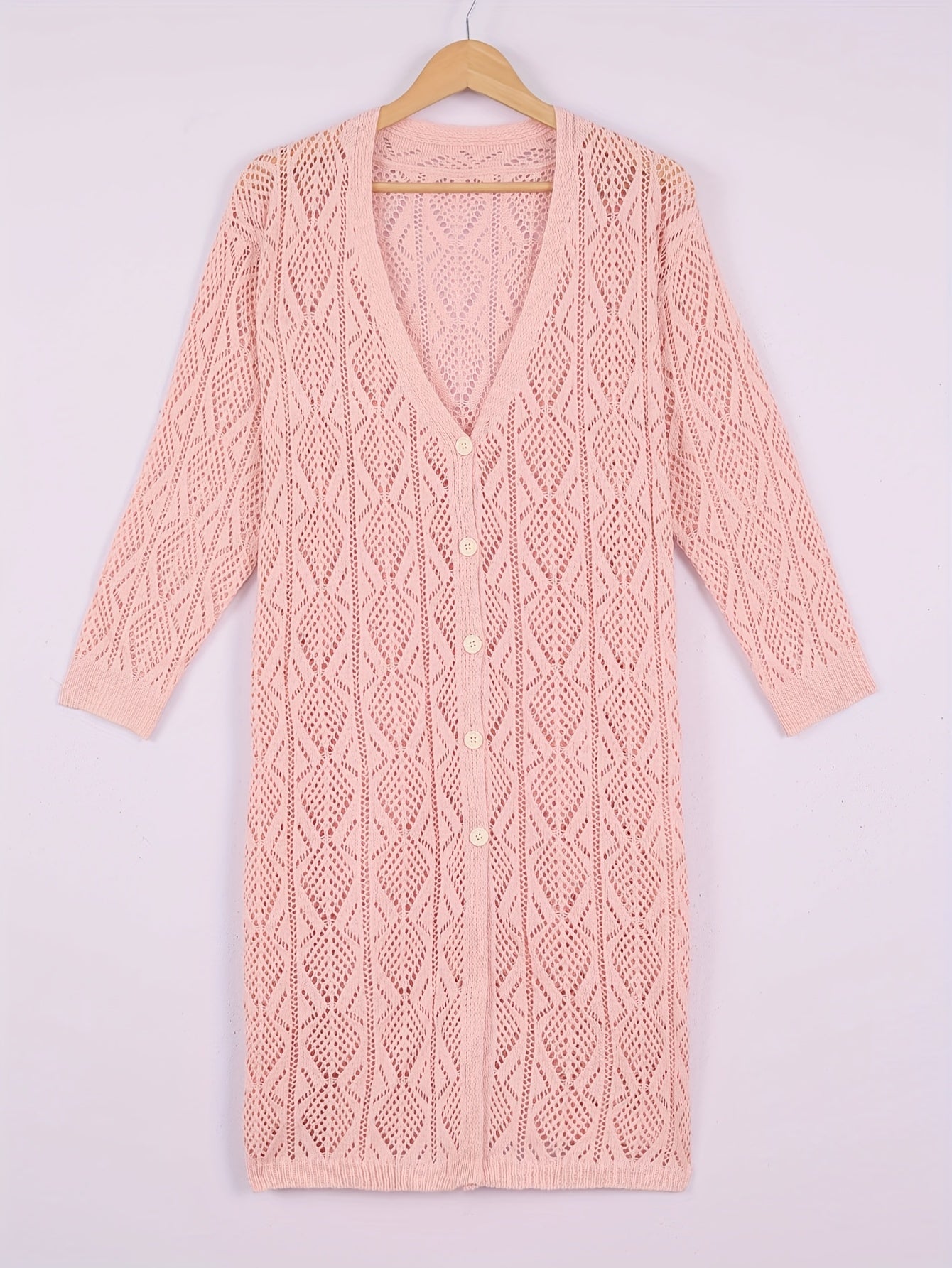 Hollow-Out Sweater Jacket