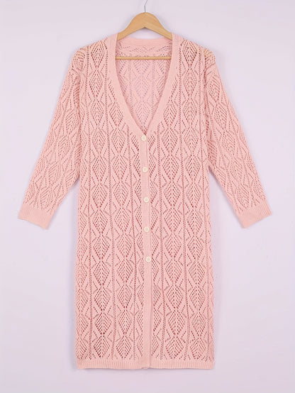 Hollow-Out Sweater Jacket