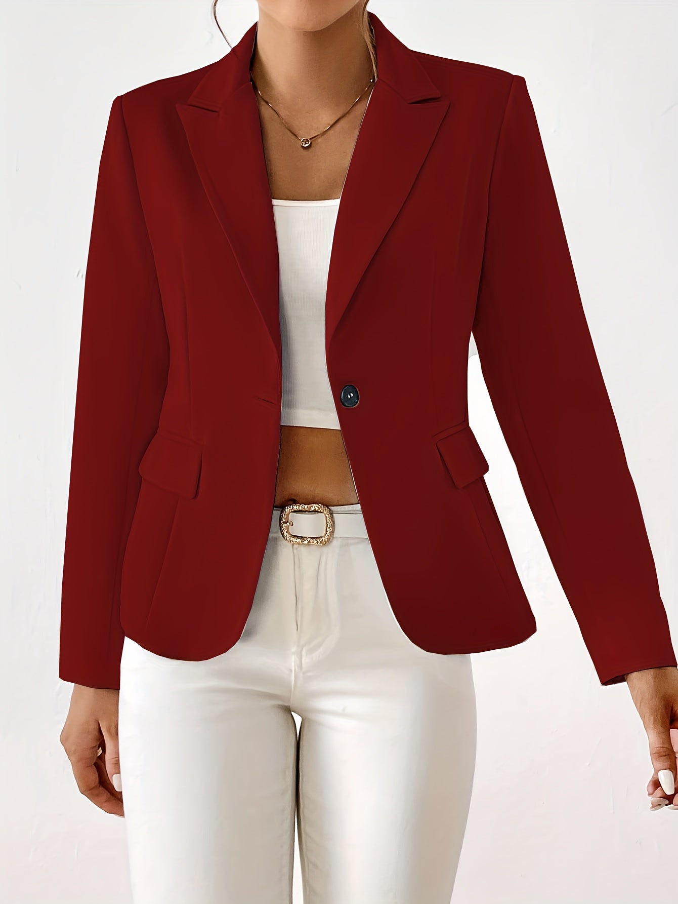 Classic Button Front Blazer
