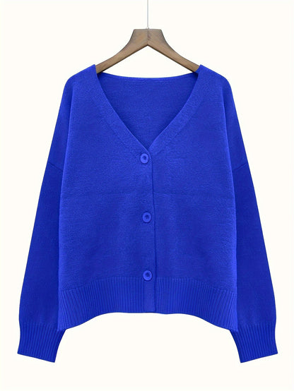 Vibrant V-Neck Knit Cardigan