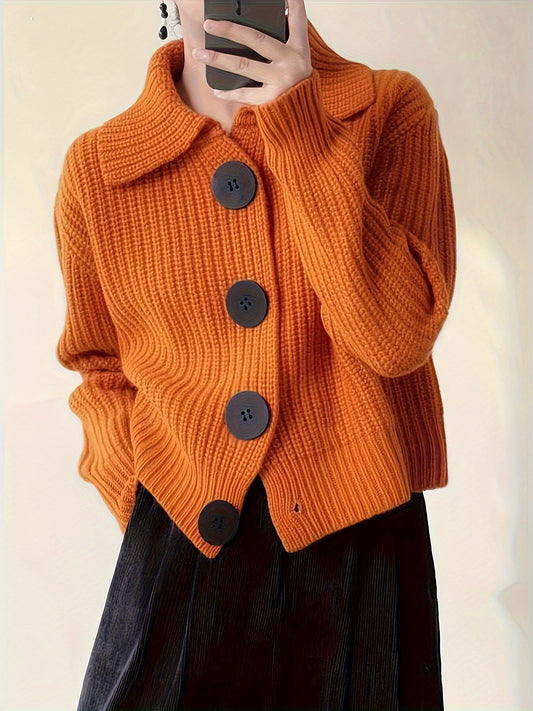 Loose Lapel Knit Sweater Jacket