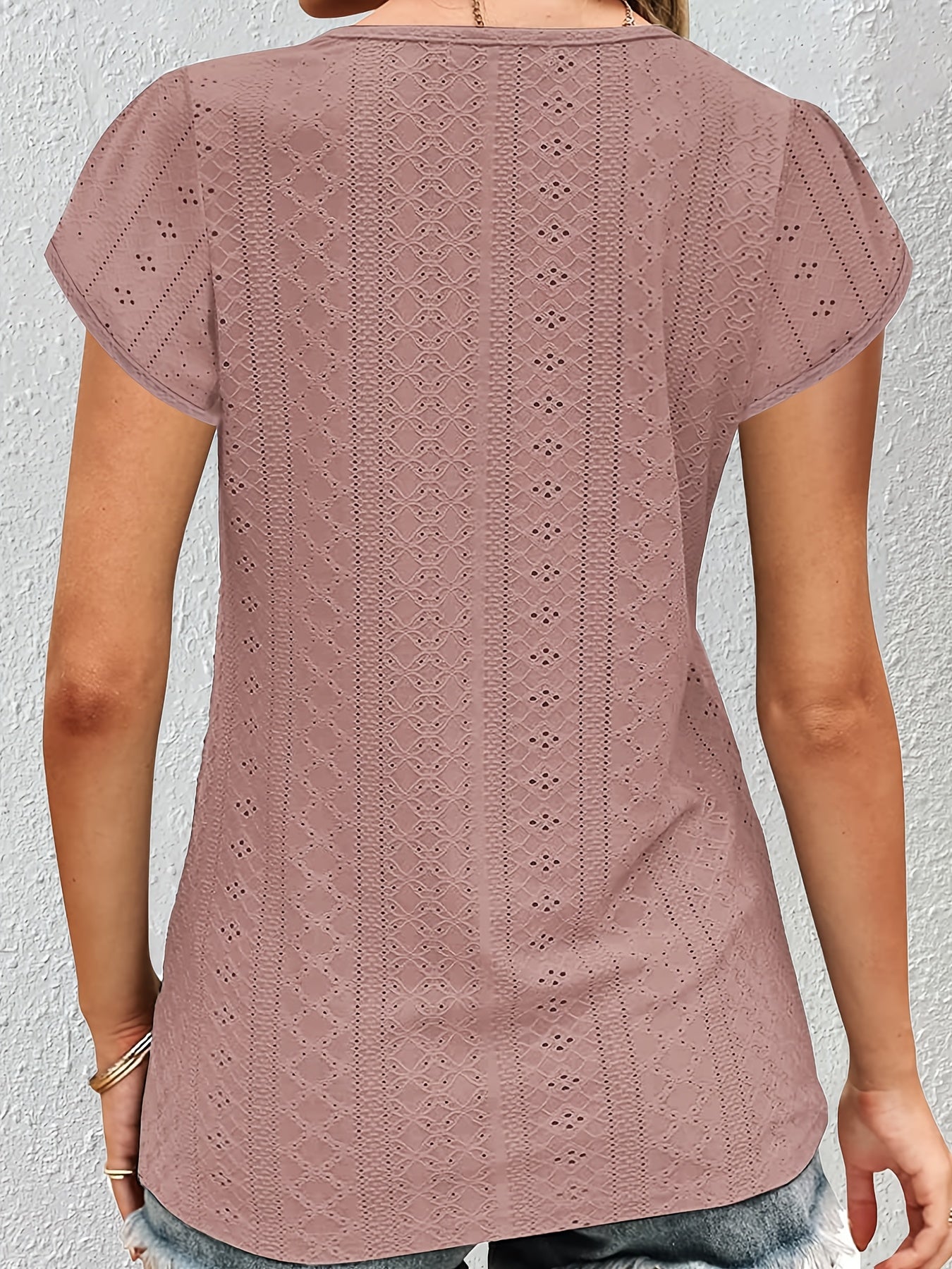 Ruffle Sleeve V-Neck Blouse