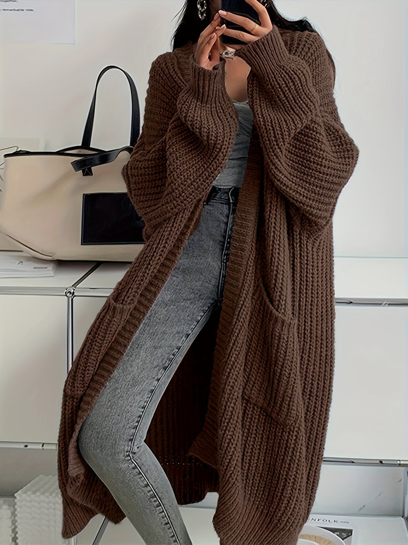 Long Open Front Cardigan