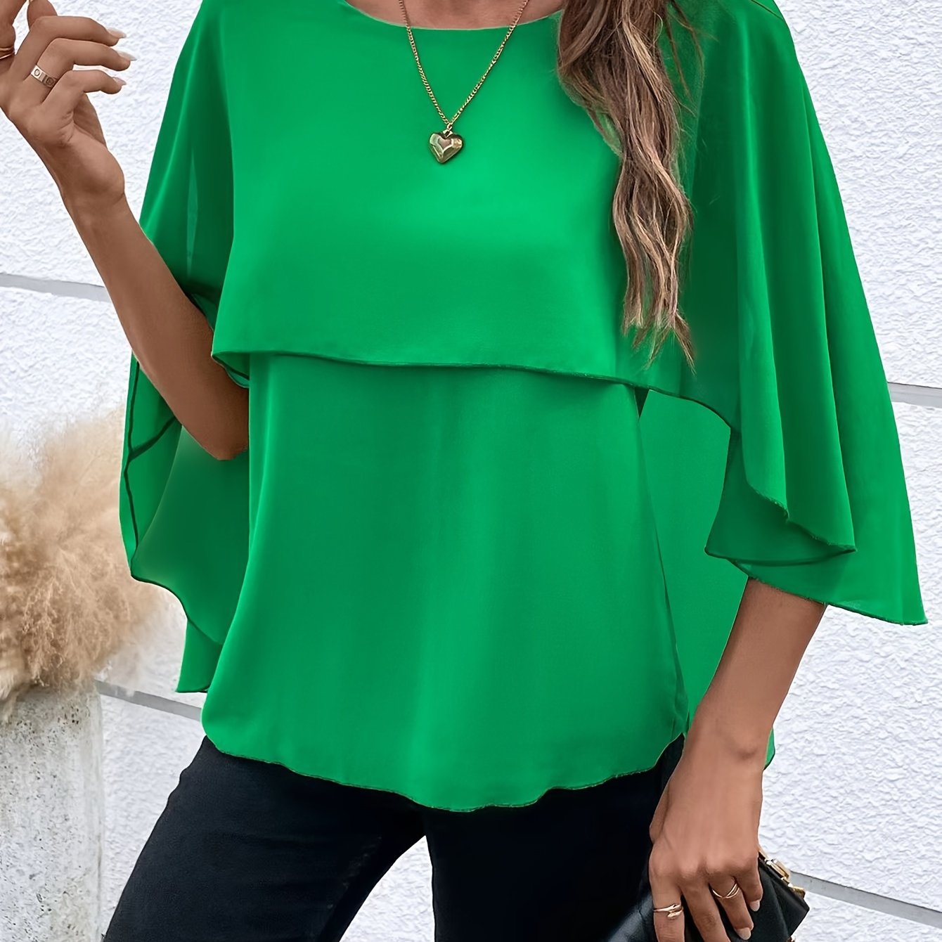 Asymmetrical Hem Short Sleeve Blouse