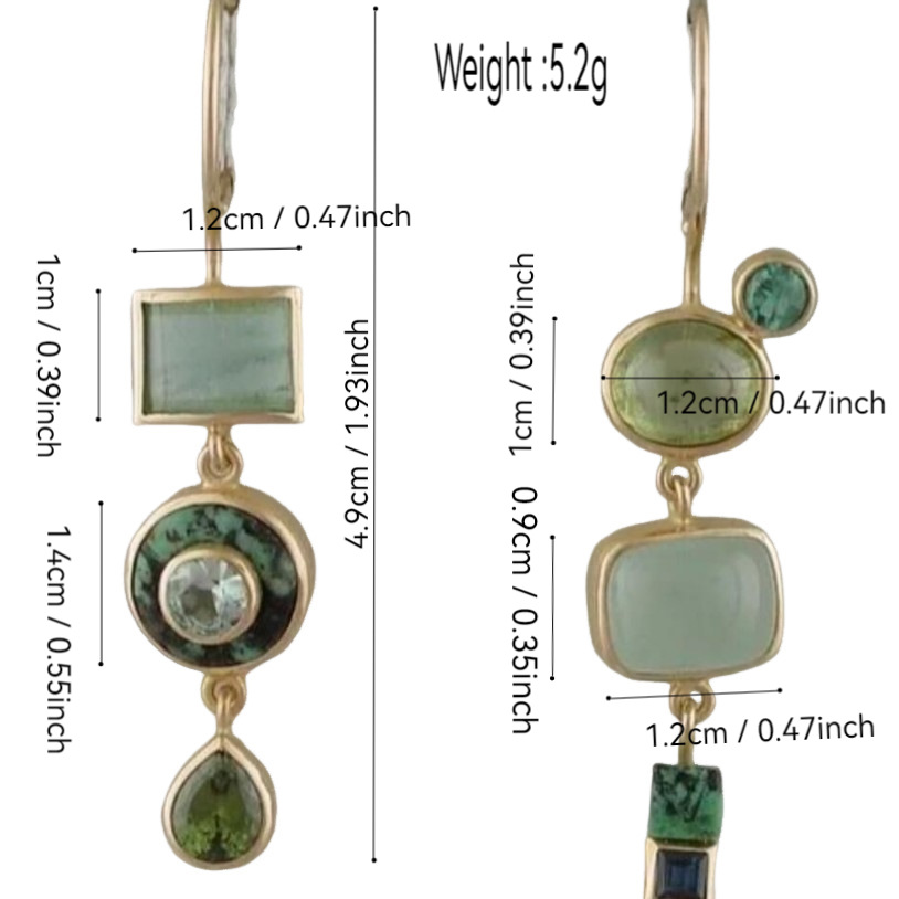 Amy – Vintage Green Dangling Earrings