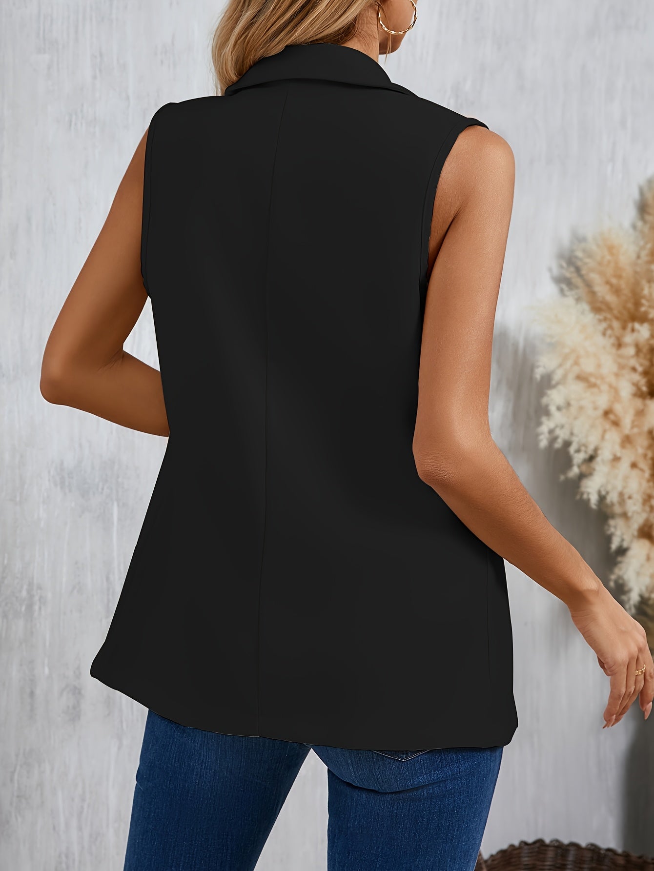 Sleeveless Lapel Blazer Vest