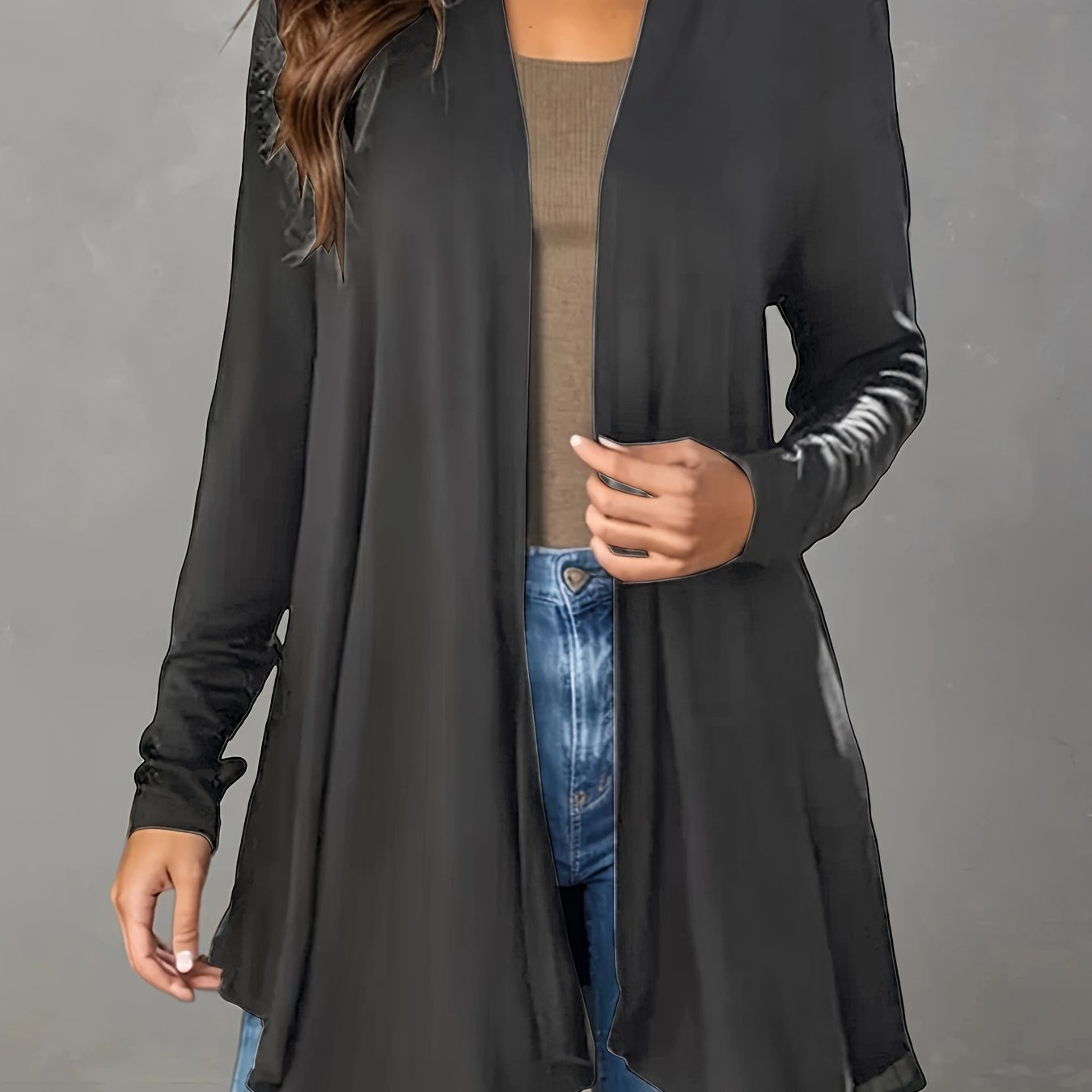 Lightweight Asymmetric Hem Cardigan