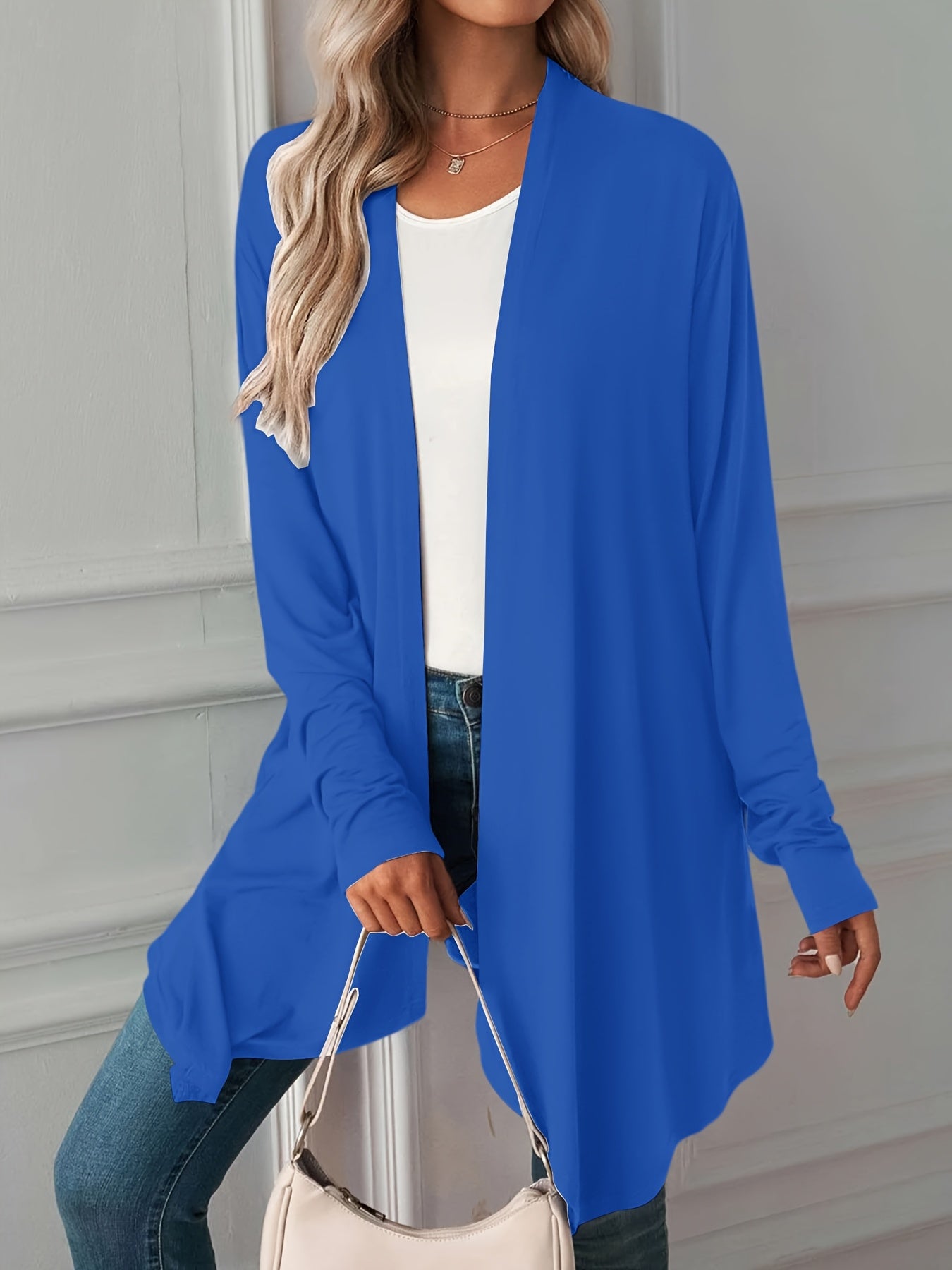 Lightweight Asymmetric Hem Cardigan