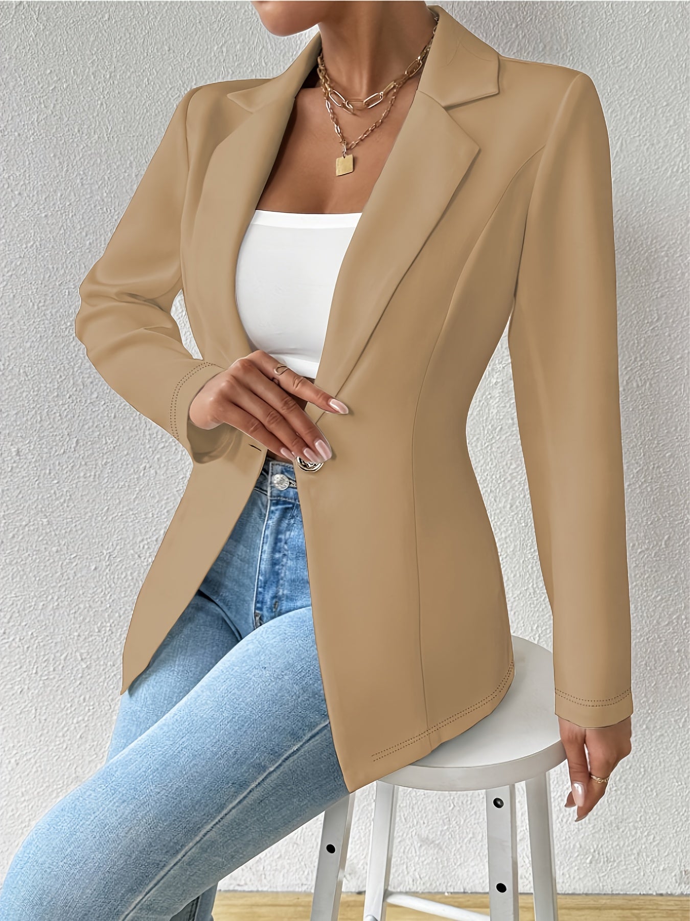 Single-Button Casual Blazer