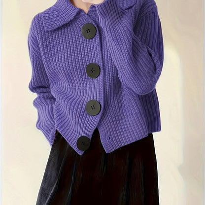 Loose Lapel Knit Sweater Jacket