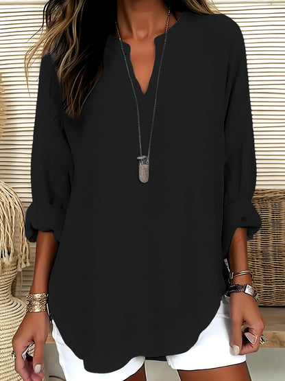 Loose Fit V-Neck Blouse
