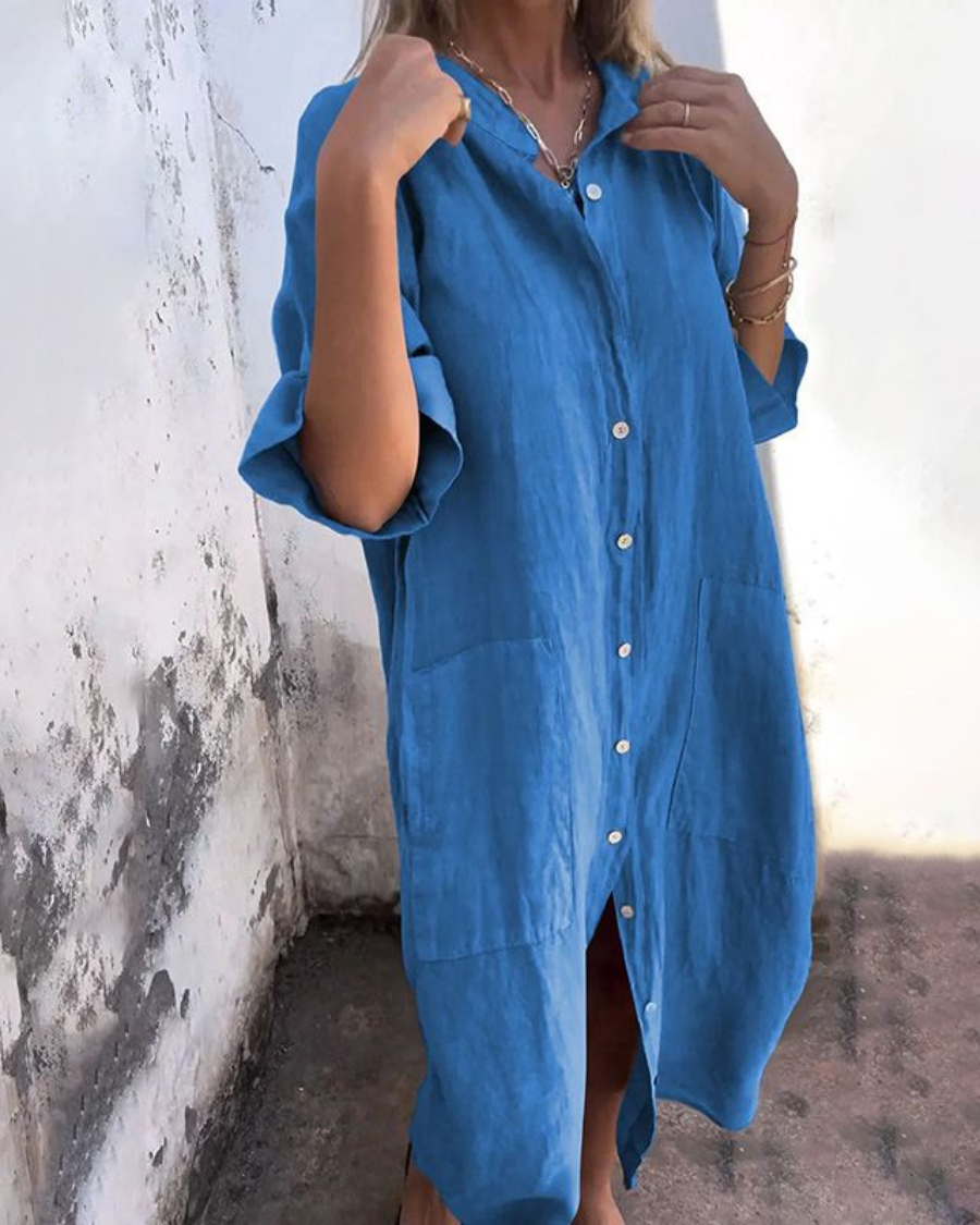 Ibiza Style Casual Shirt Dress
