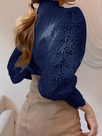 Vintage Lace Pearl Button Blouse