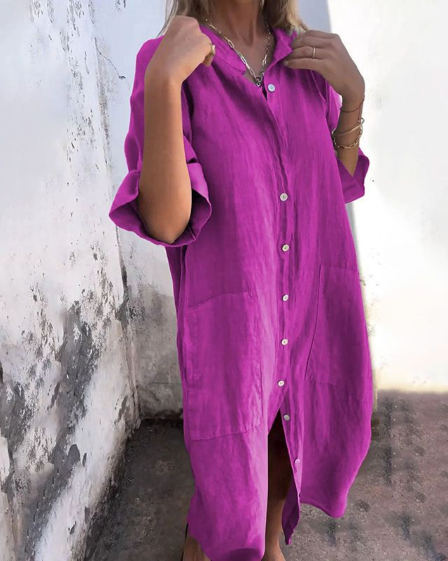 Ibiza Style Casual Shirt Dress