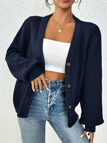 Elegant Knit Cardigan with Button Front