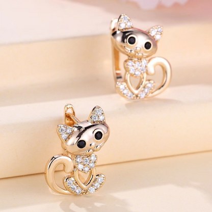 Yasmin – Elegant Zirconia Kitty Earrings