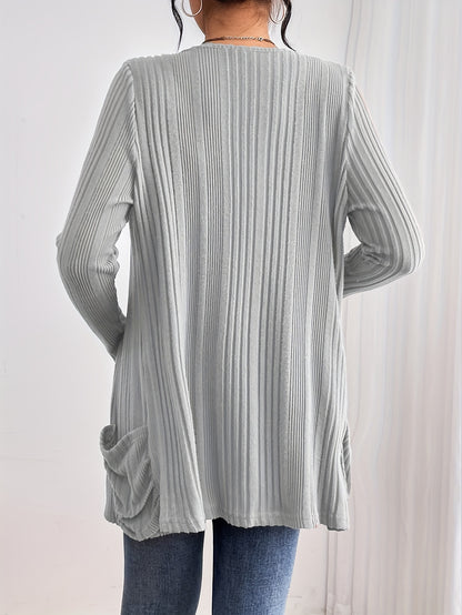 Ribbed Drop Shoulder Cardigan