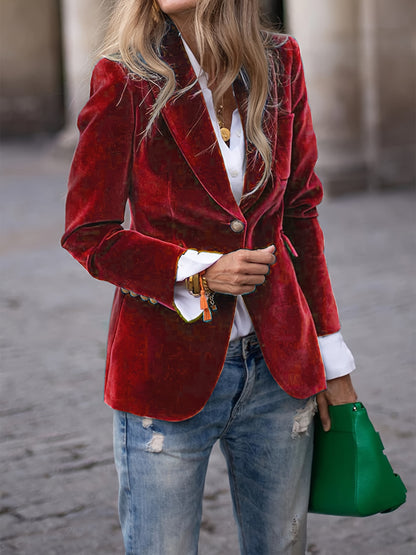 Retro Single-Button Blazer