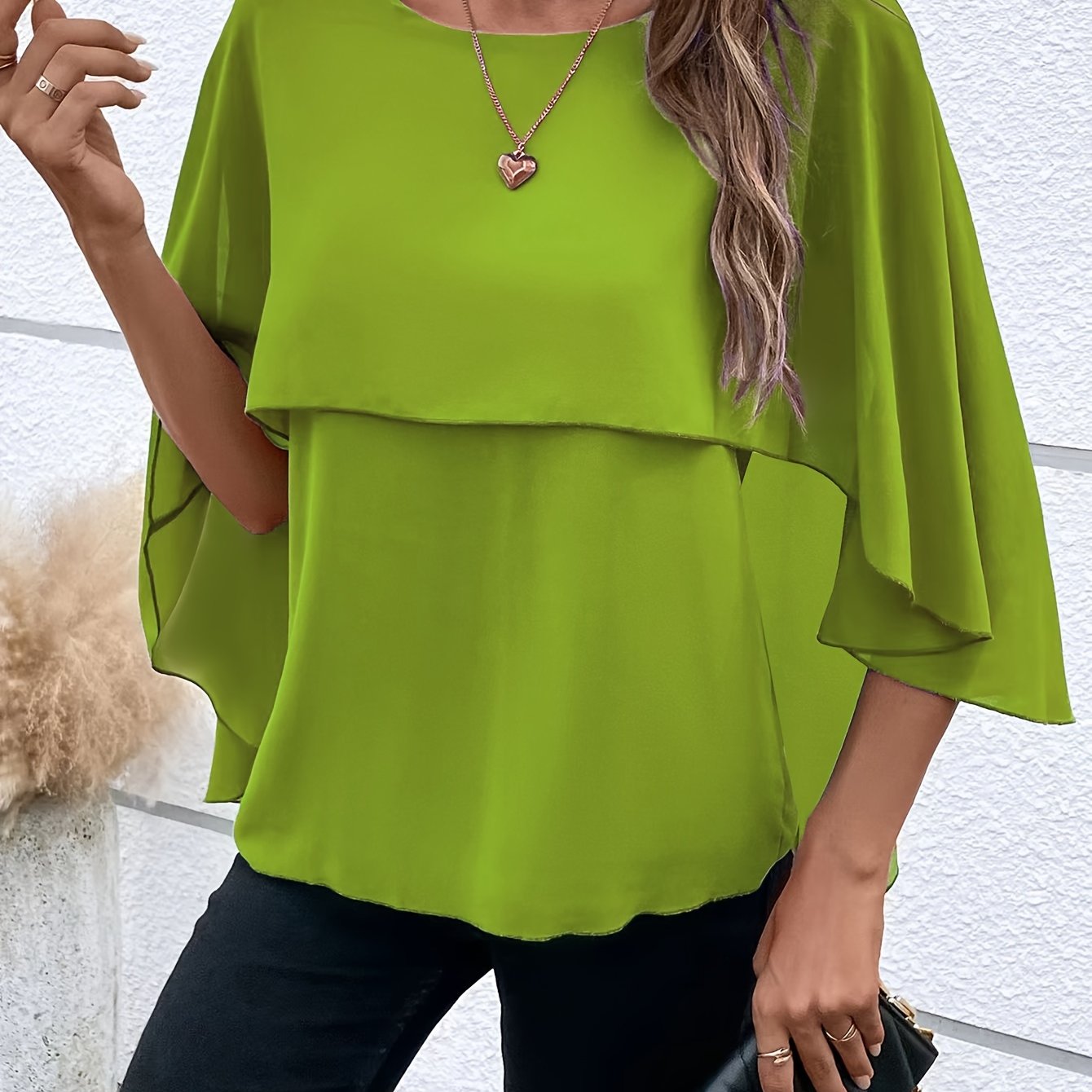 Asymmetrical Hem Short Sleeve Blouse