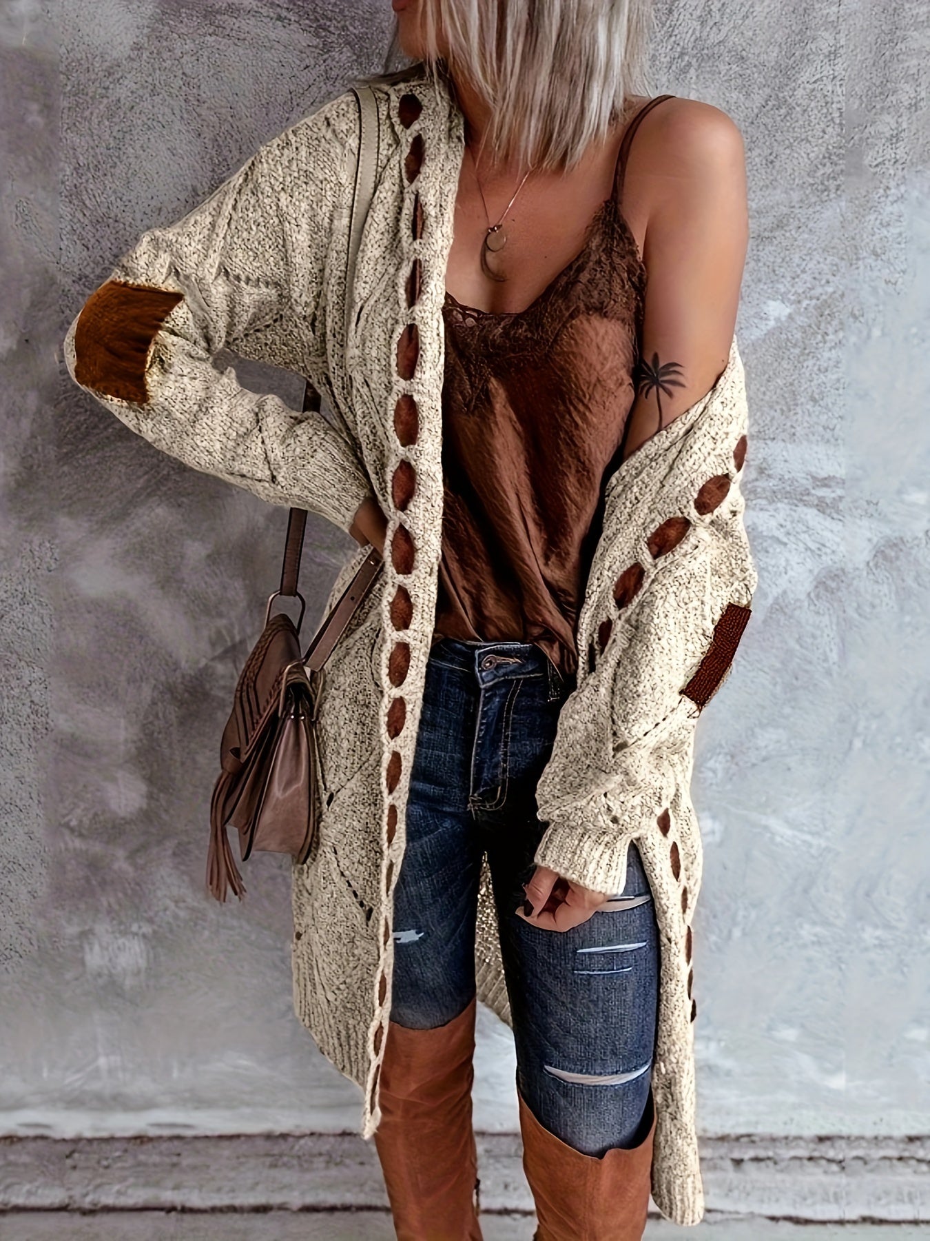 Vintage Textured Knit Cardigan