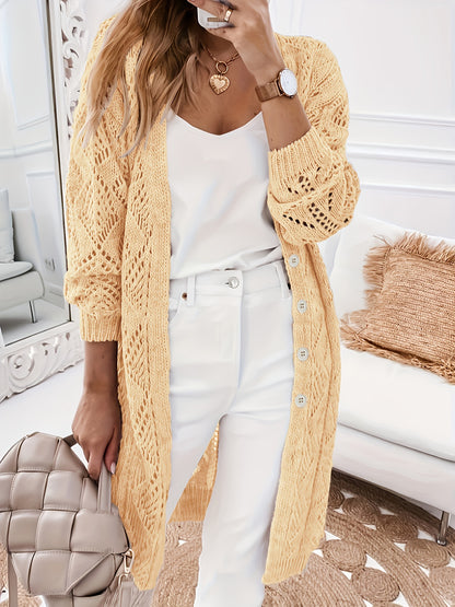Hollow-Out Sweater Jacket