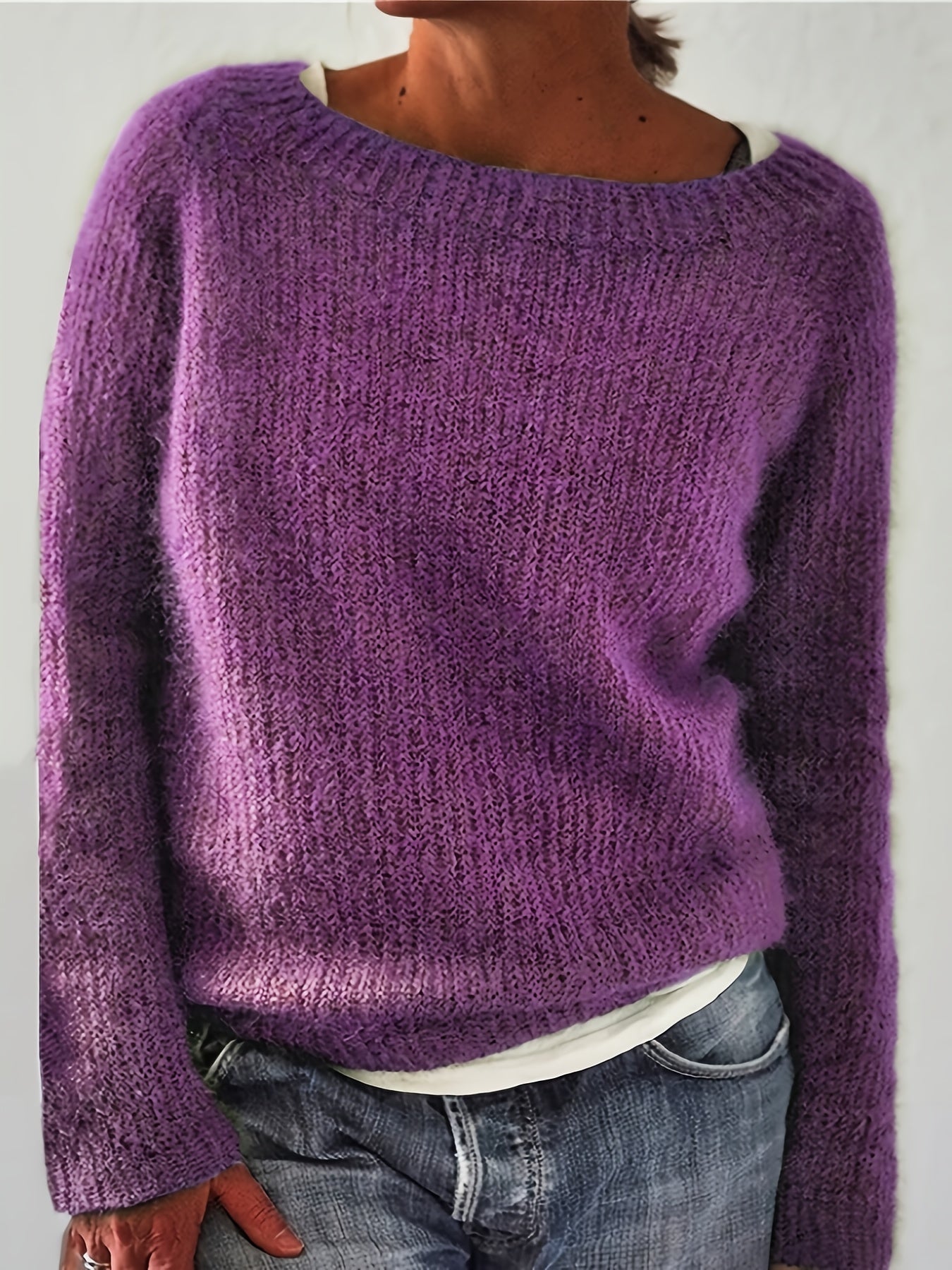 Casual Knit Crew Neck Sweater
