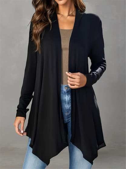 Lightweight Asymmetric Hem Cardigan