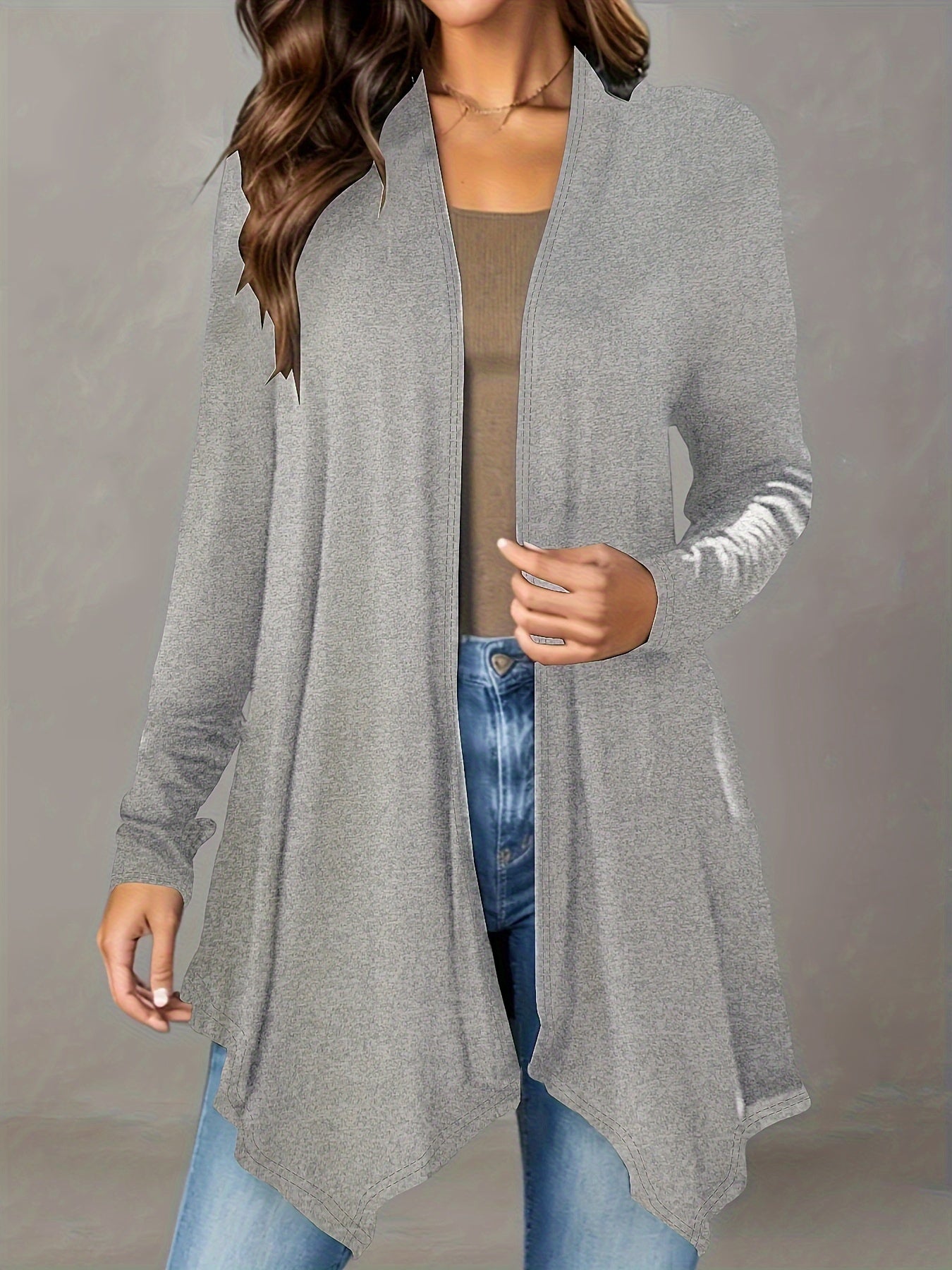 Lightweight Asymmetric Hem Cardigan