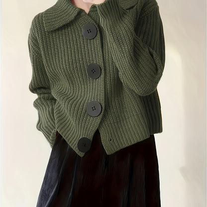 Loose Lapel Knit Sweater Jacket