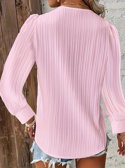 Wave Stripe Top with Lace Collar