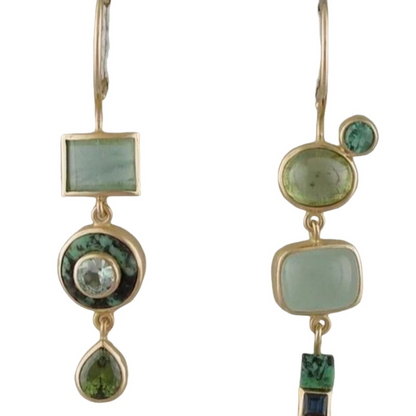 Amy – Vintage Green Dangling Earrings