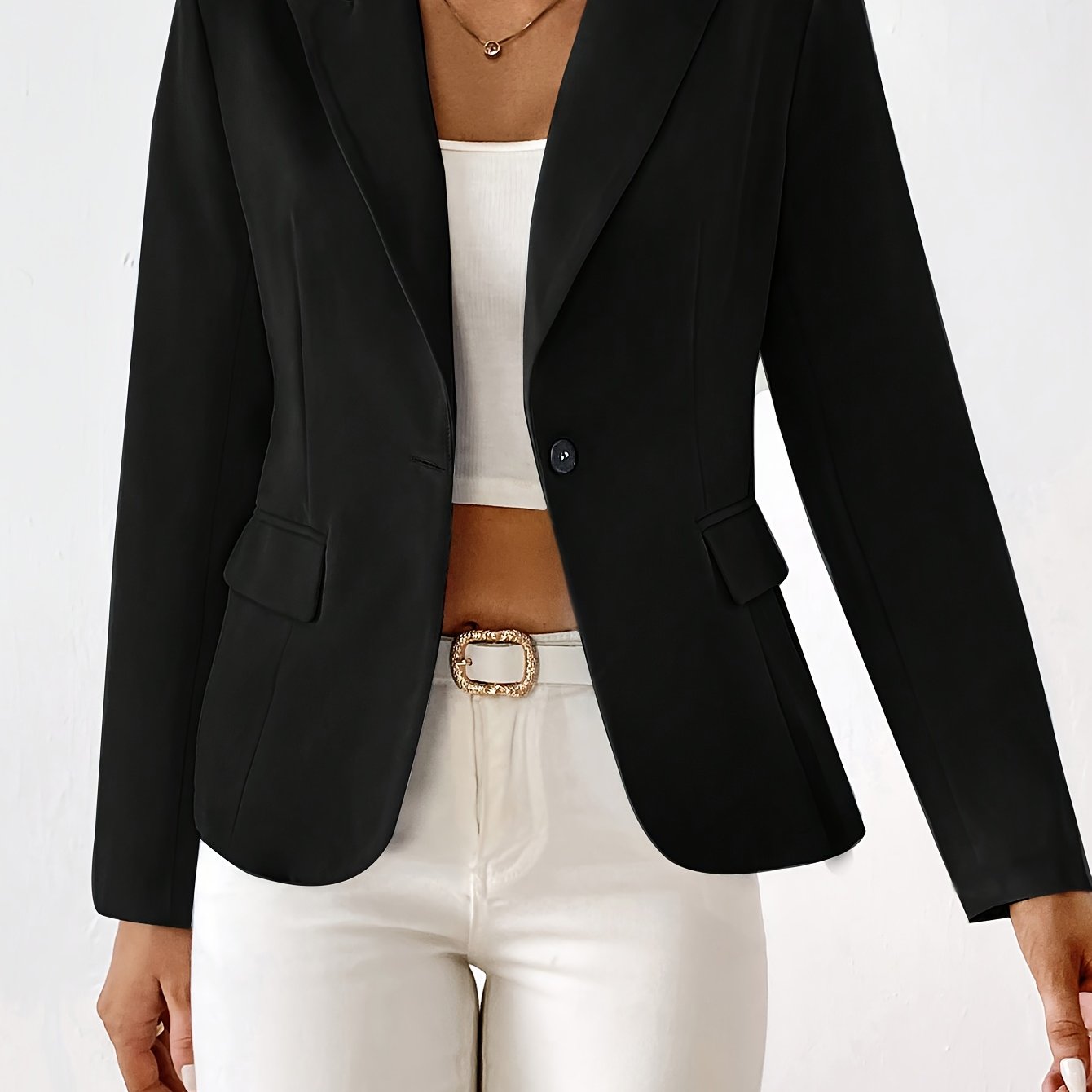 Classic Button Front Blazer